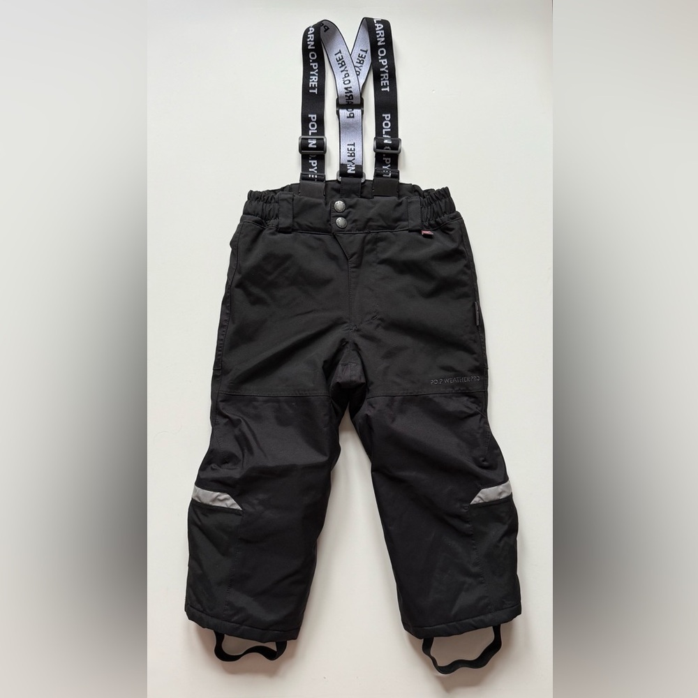POLARN O. PYRET Kids Unisex Black Waterproof Performance Snow Pants - Size 2-3Y